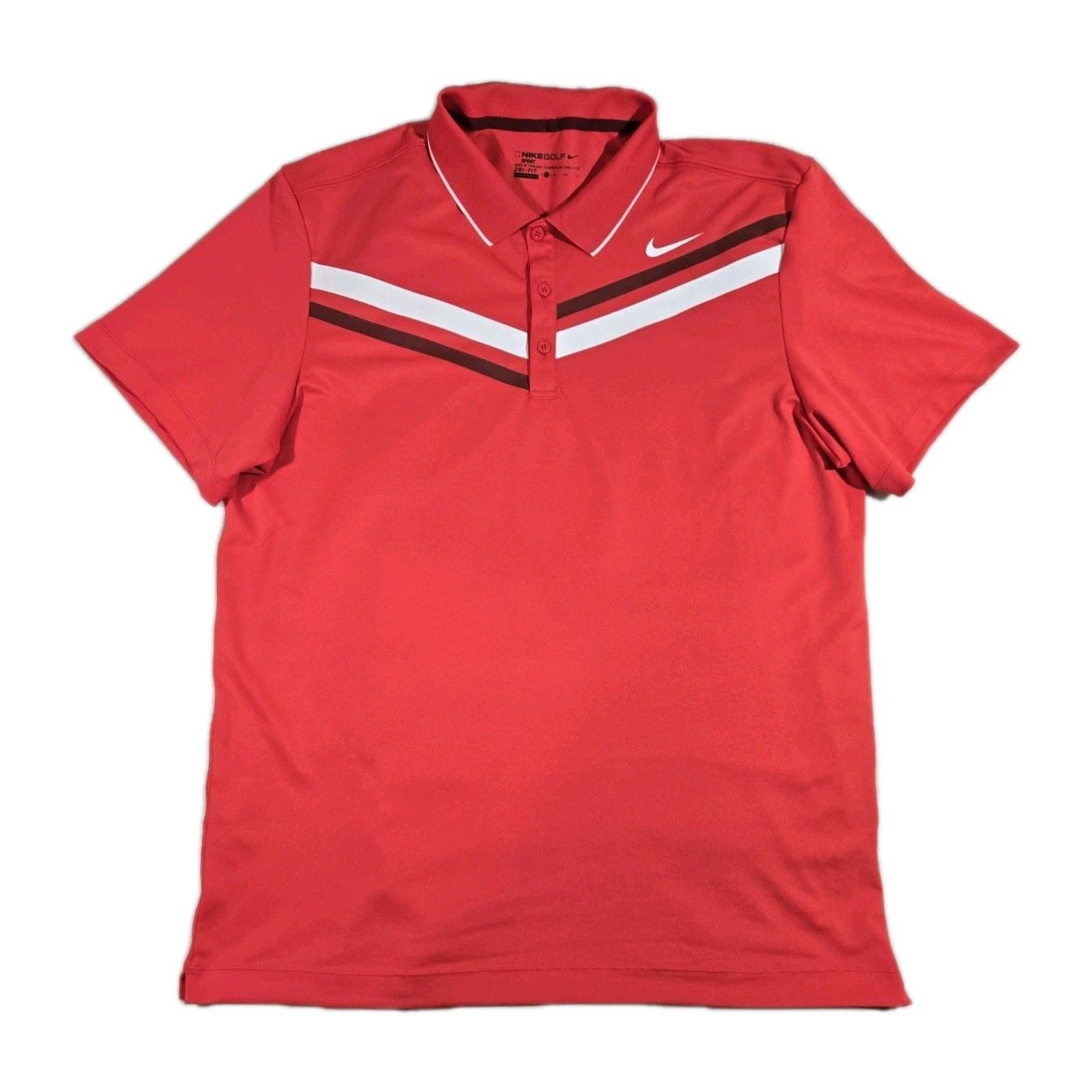 Mens Nike Golf Drifit Sport Polo Shirt Xl Red